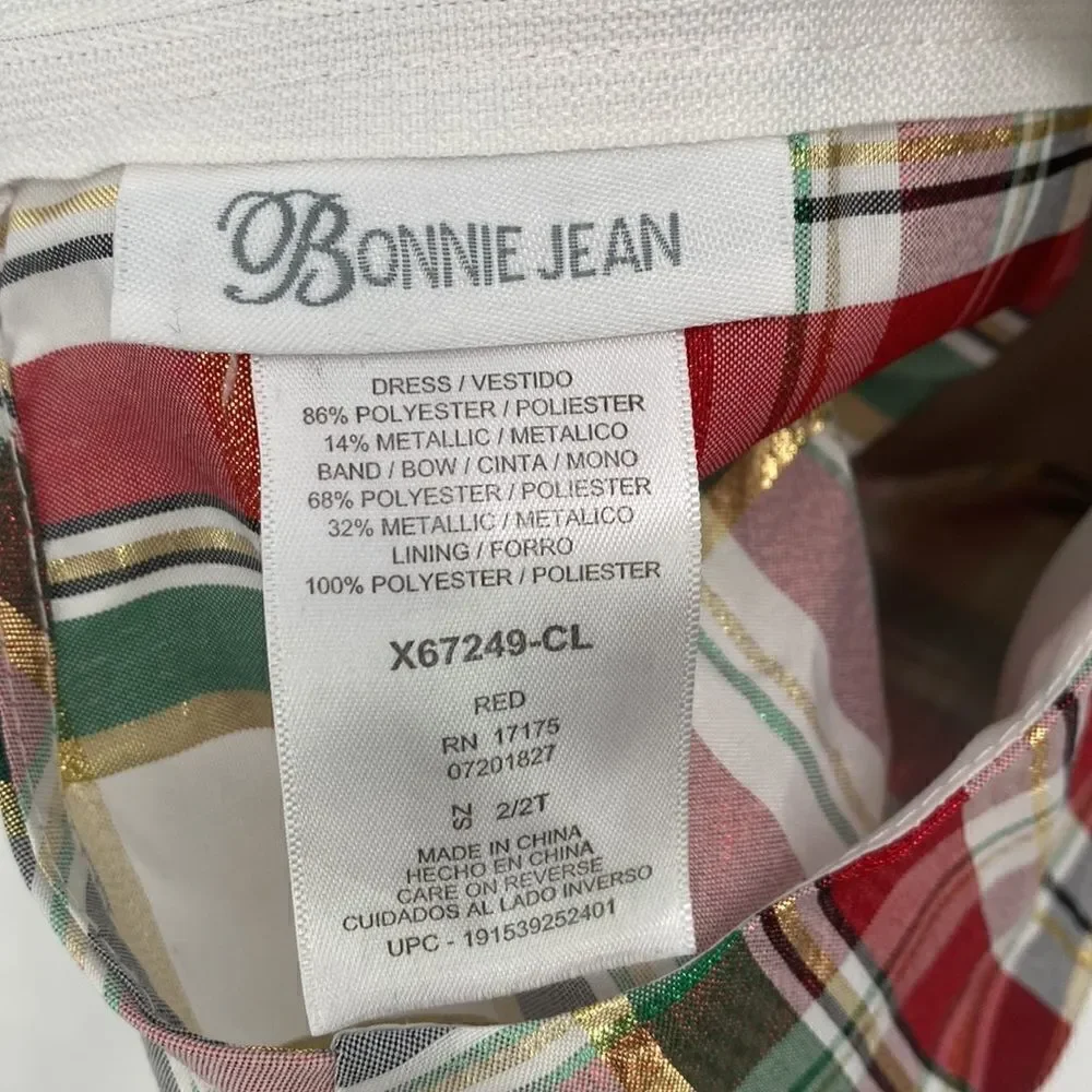 Bonnie Jean Christmas Dress Girls Size 2T